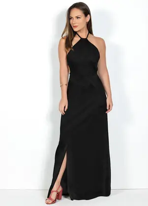 Vestido Preto em Malha Moda Pop