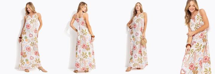 Vestido Selva Colorida em Malha Texturizada