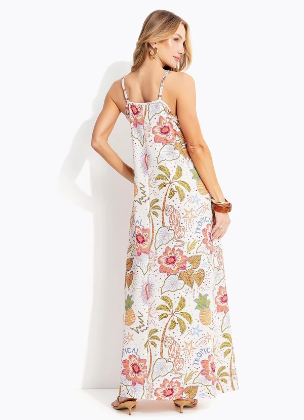 Quintess - Vestido Selva Colorida em Malha Texturizada 11