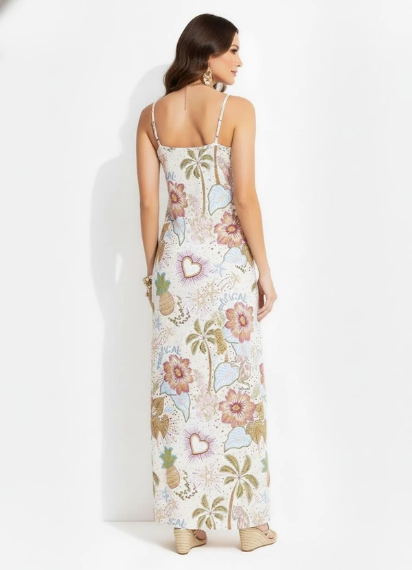 Quintess - Vestido Selva Colorida em Malha Texturizada 2