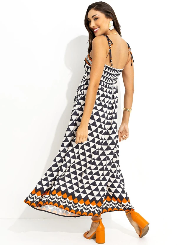 Farm - Vestido Tambaqui Grafico Preto 2