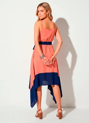 Quintess - Vestido Terracota em Crepe Plano - QUINTESS