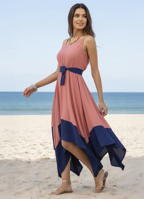 Quintess - Vestido Terracota em Crepe Plano