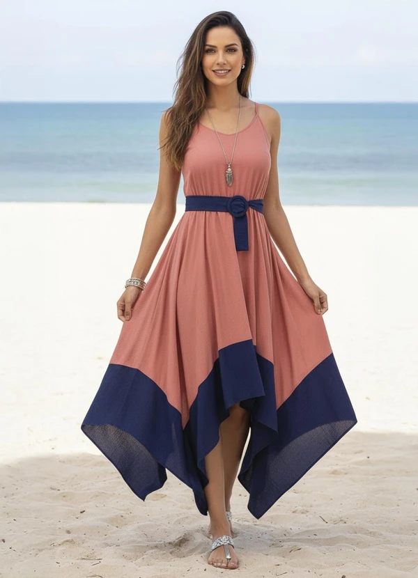 Quintess - Vestido Terracota em Crepe Plano 3