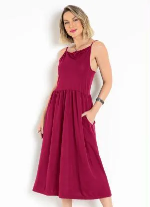 Moda Pop - Vestido Vermelho em Malha - MODA POP