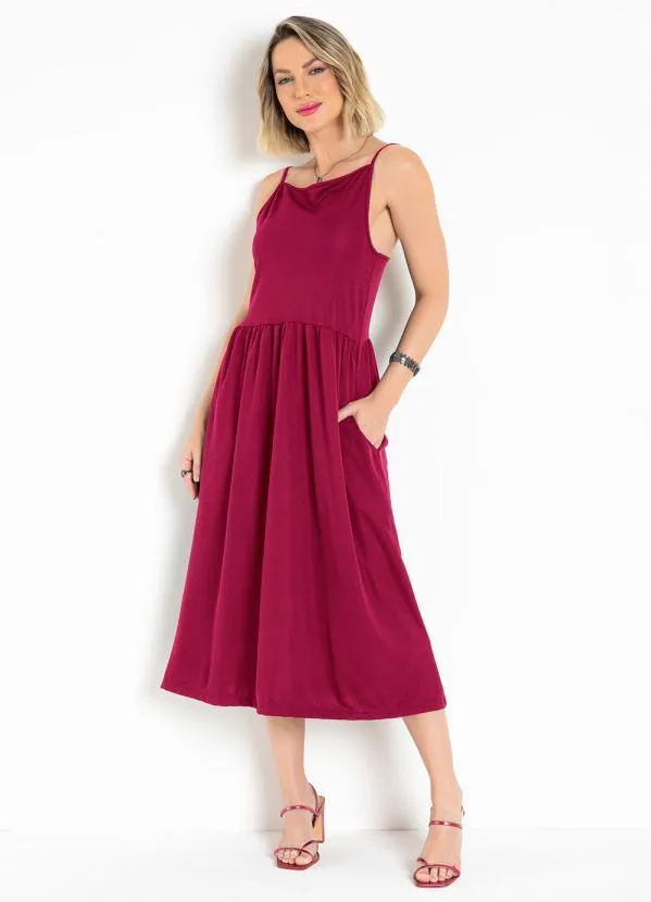 Moda Pop - Vestido Vermelho em Malha 3