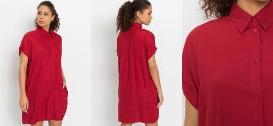 Vestido Vermelho em Viscose Plana
