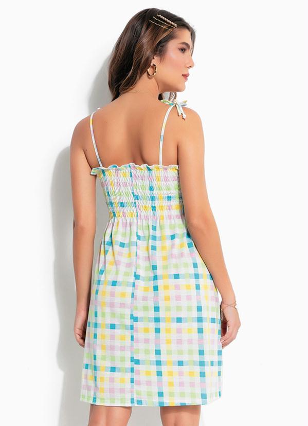 Moda Pop - Vestido Xadrez com Alça e Elástico no Busto 2