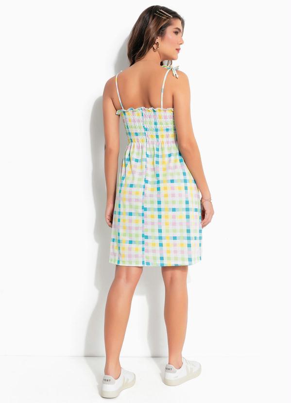Moda Pop - Vestido Xadrez com Alça e Elástico no Busto 4