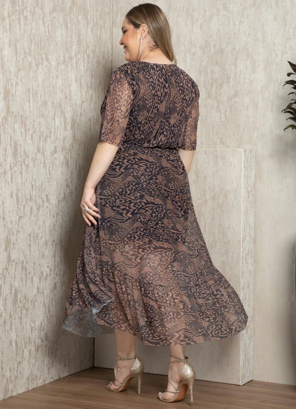 Quintess - Vestido Animal Print com Amarração no Decote 11