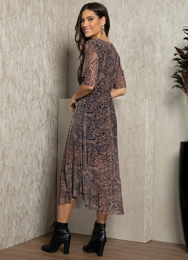 Quintess - Vestido Animal Print com Amarração no Decote 8