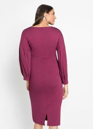 bonprix - Vestido Bordô em Malha de Viscose - BONPRIX