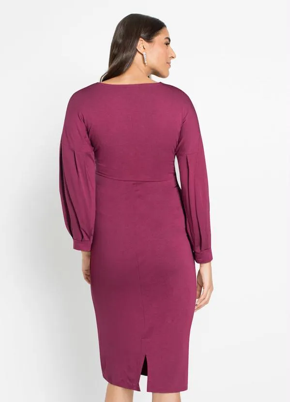bonprix - Vestido Bordô em Malha de Viscose