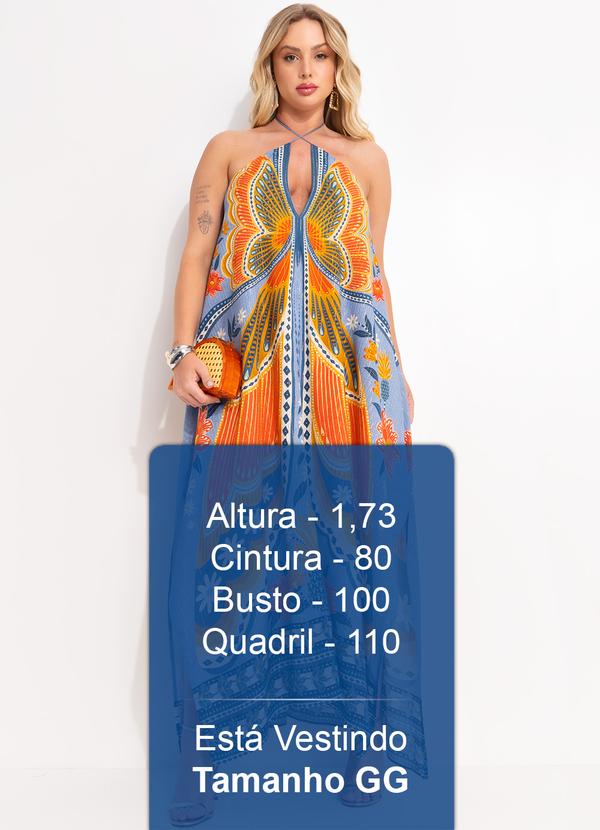 Farm - Vestido Cropped de Viscose Estampa Doce Voo Azul 11