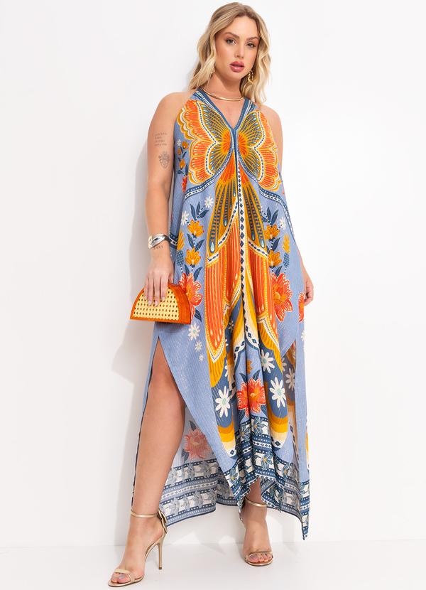 Farm - Vestido Cropped de Viscose Estampa Doce Voo Azul 12