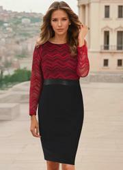 Vestido de Festa Preto e Vermelho