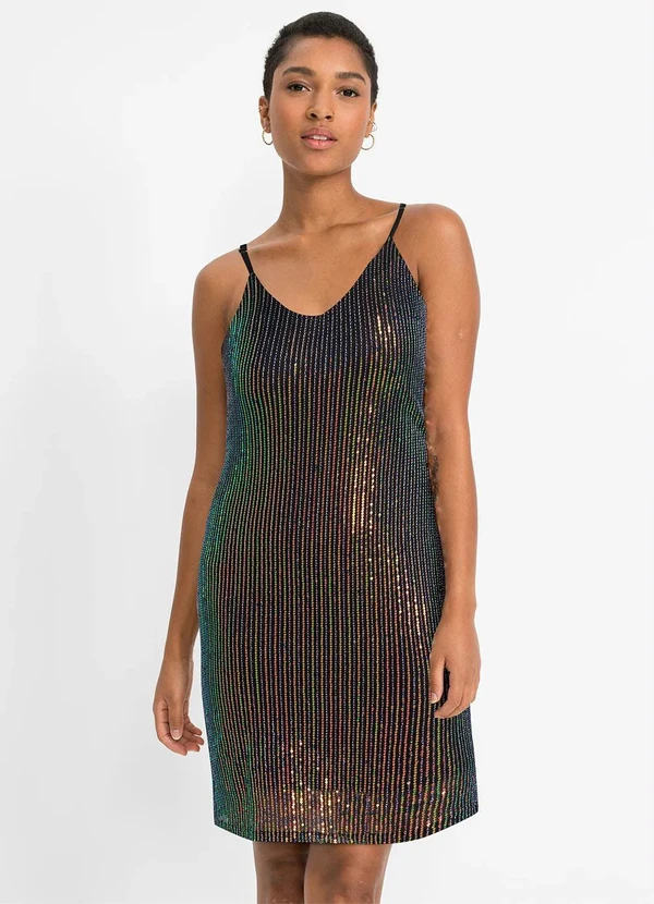 bonprix - Vestido em Furta Cor Paetê