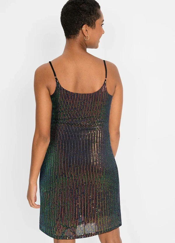 bonprix - Vestido em Furta Cor Paetê 2