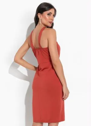 Moda Pop - Vestido Ferrugem em Poliflex - MODA POP