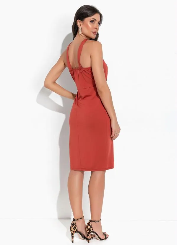 Moda Pop - Vestido Ferrugem em Poliflex