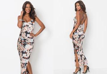 Vestido Floral Borrado em Malha Fria