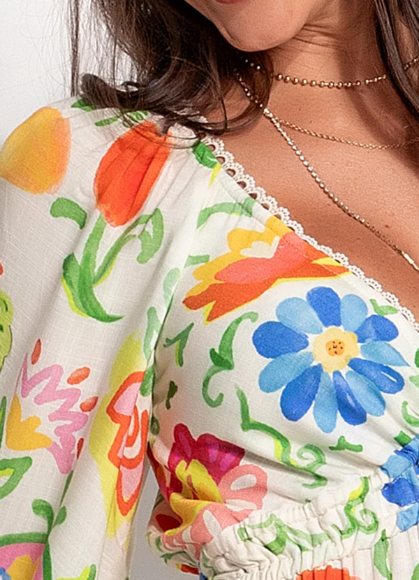 Farm - Vestido Longo de Viscose Aquarela Tropical 3