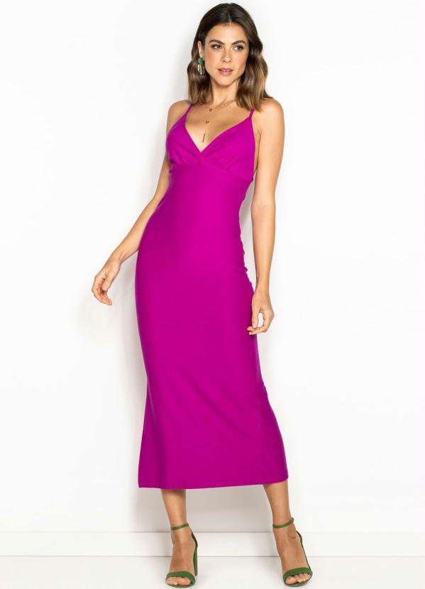 Forum - Vestido Midi de Malha Roxo