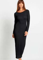 Vestido Preto em Canelado