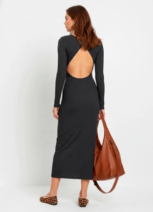 Bimini - Vestido Preto em Canelado - BIMINI
