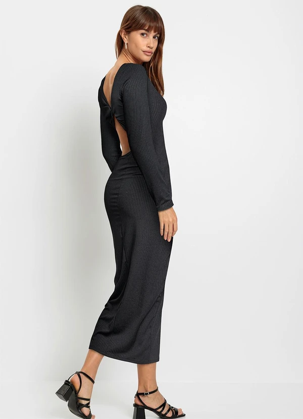 bonprix - Vestido Preto em Canelado 3