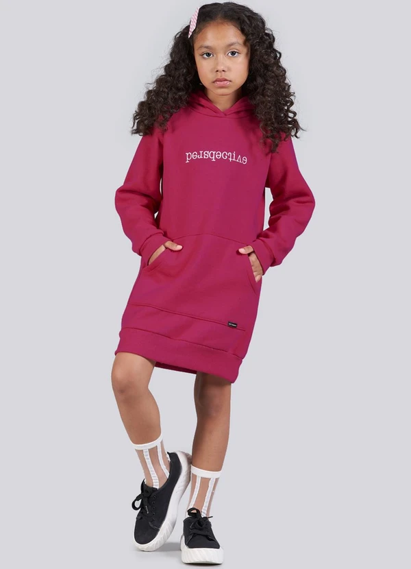 Soft Bonni - Blusão Infantil Menina Oversized Moletom Rosa 2