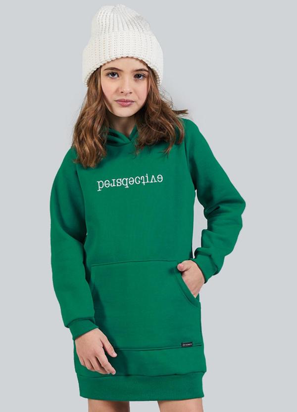 Soft Bonni - Blusão Infantil Menina Oversized Moletom Verde