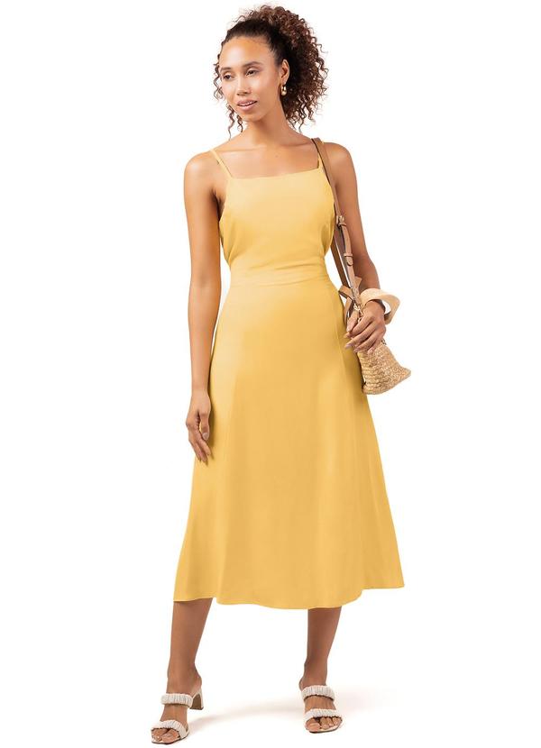 Marialícia - Vestido Feminino Adulto Amarelo