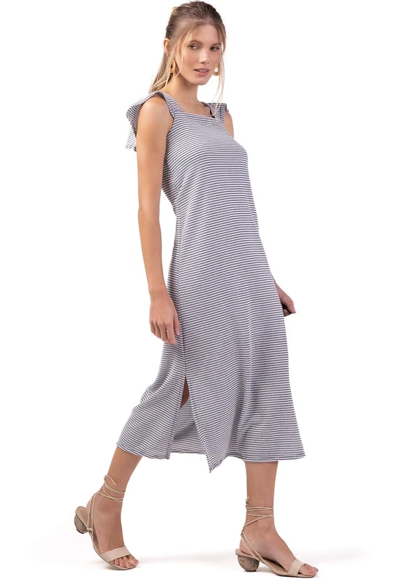 Marialícia - Vestido Feminino Adulto Azul