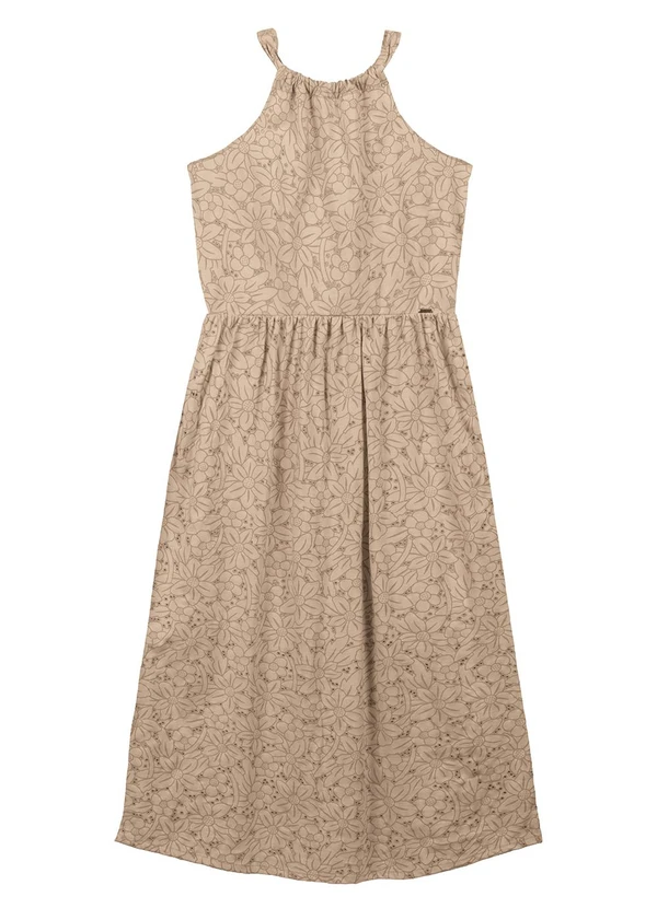 Marialícia - Vestido Feminino Adulto Bege