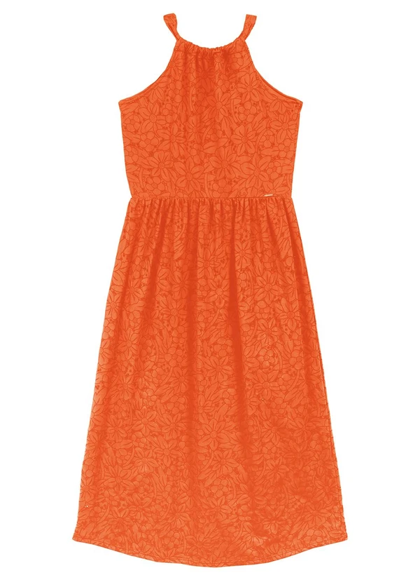 Marialícia - Vestido Feminino Adulto Laranja 5