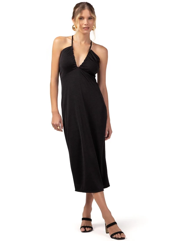 Marialícia - Vestido Feminino Adulto Preto