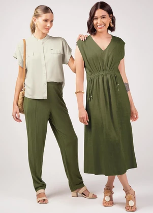 Marialícia - Vestido Feminino Adulto Verde - MARIALÍCIA