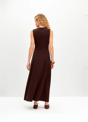 Essendi - Vestido Feminino em Alfaiataria Marrom - ESSENDI