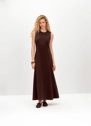 Essendi - Vestido Feminino em Alfaiataria Marrom - ESSENDI