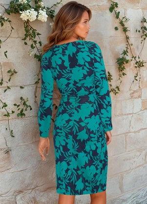 bonprix - Vestido Floral Stencil em Malha de Viscose - BONPRIX