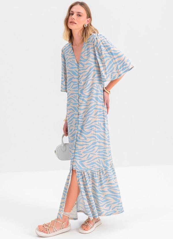 Essendi - Vestido Longo Feminino em Viscose Bege