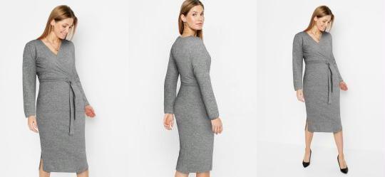 Vestido Mescla Escuro em Malha de Lanzinha