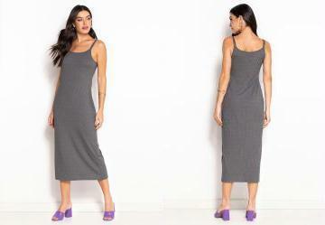 Vestido Ala Dupla Chumbo