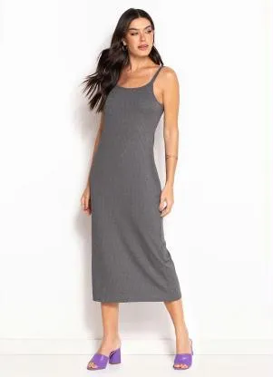 bonprix - Vestido Alça Dupla Chumbo - BONPRIX