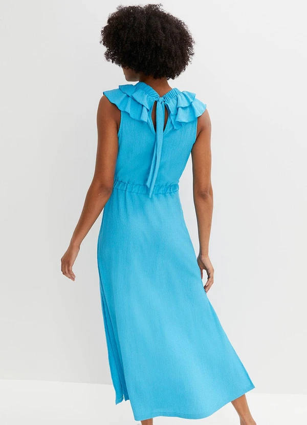 bonprix - Vestido Azul Claro em Malha Favo 7