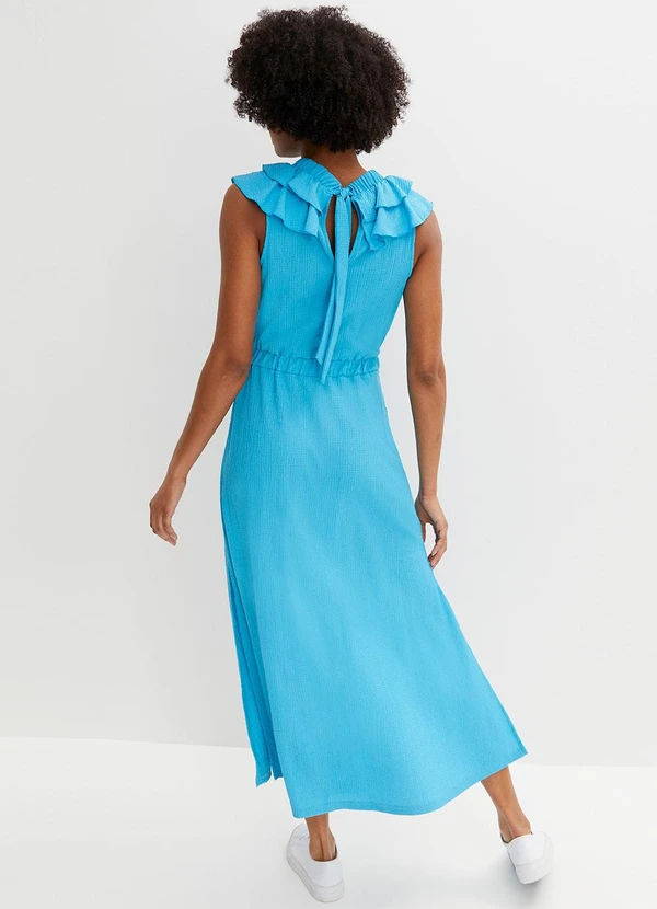 bonprix - Vestido Azul Claro em Malha Favo 5