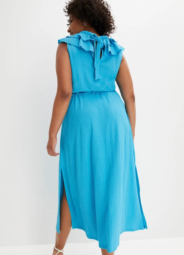 bonprix - Vestido Azul Claro em Malha Favo 3