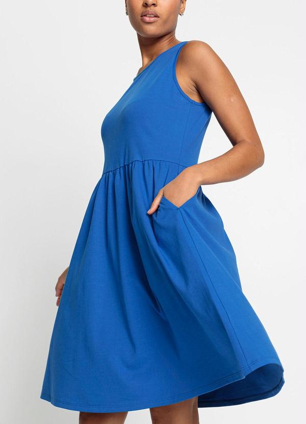 bonprix - Vestido Azul Royal em Malha de Algodão 3