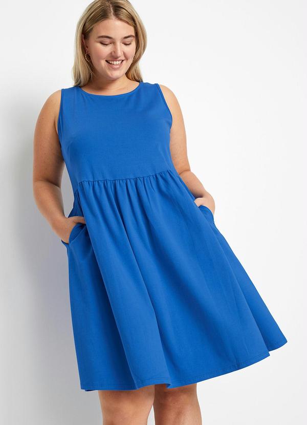 bonprix - Vestido Azul Royal em Malha de Algodão 4